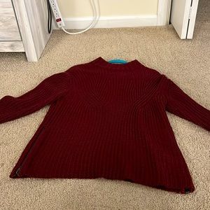 Tobi maroon/burgundy oversized mock neck sweater